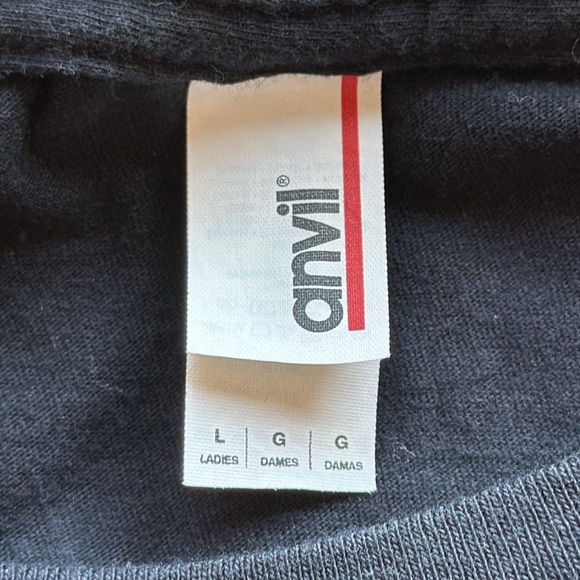 You Theory Age Beautifully black cap sleeve tee, size L - Picture 5 of 6